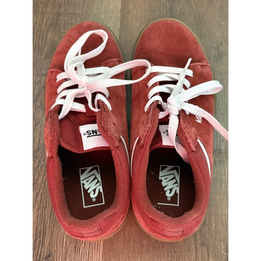 Vans‎ Seldan Lace Up Gum Sidewall Skate Sneaker Youth 3.5 Dark Red Pomegranate